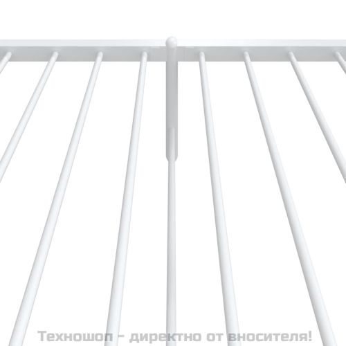 Метална рамка за легло с горна и долна табла, бяла, 90x200 см