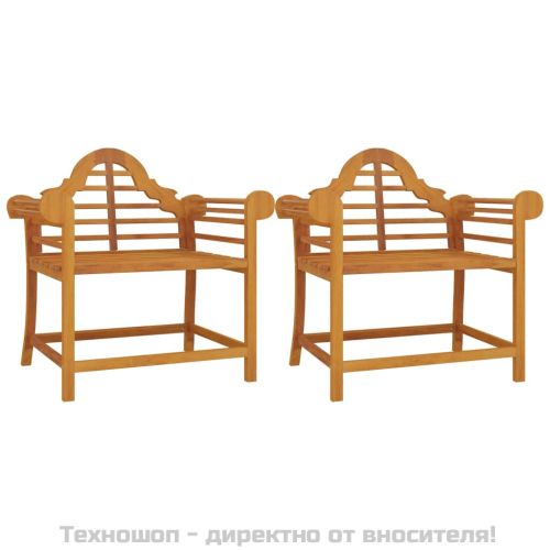 Градински столове, 2 бр, 91x62x94 см, тиково дърво масив