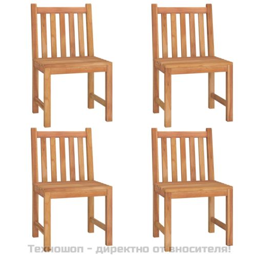 Градински трапезен комплект, 5 части, тиково дърво масив