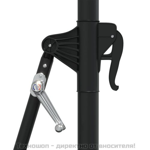 Градински чадър за монтаж на стена, с LED, 300 см, таупе