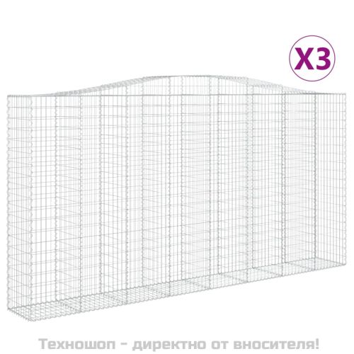 Габионни кошници арка 3 бр 400x50x200/220 см поцинковано желязо