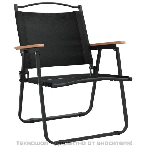 Къмпинг столове 2 бр черни 54x55x78 см Оксфорд плат