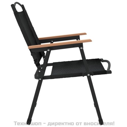 Къмпинг столове 2 бр черни 54x55x78 см Оксфорд плат