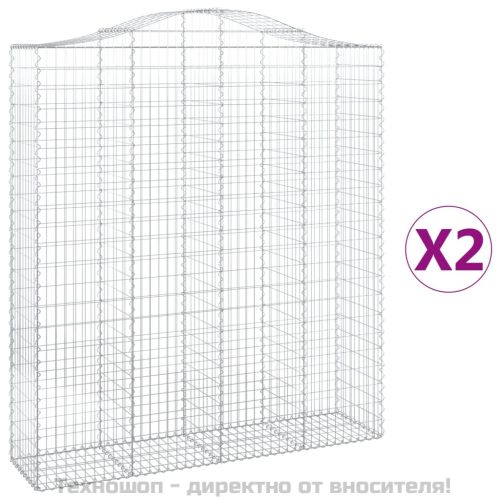 Габионни кошници арка 2 бр 200x50x220/240 см поцинковано желязо