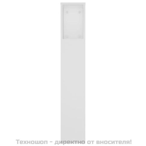 Табла за легло тип шкаф, бяла, 180x18,5x104,5 см