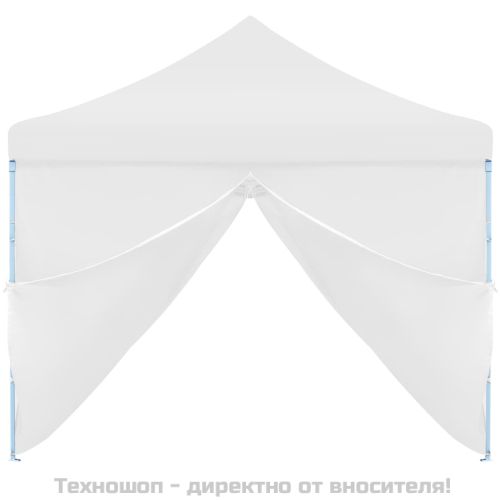 Сгъваема шатра с 8 странични стени, 3x9 м, бяла