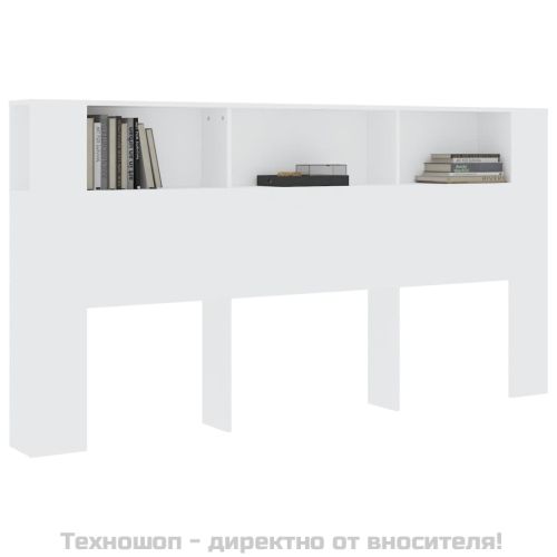 Табла за легло тип шкаф, бяла, 200x18,5x104,5 см