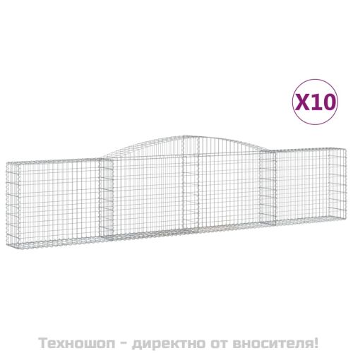Габионни кошници арка 10 бр 400x30x80/100 см поцинковано желязо