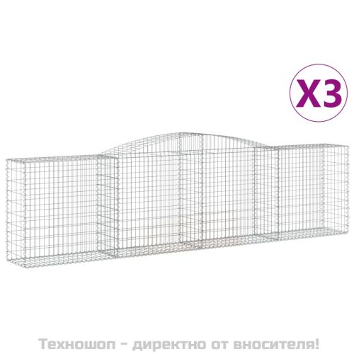 Габионни кошници арка 3 бр 400x50x100/120 см поцинковано желязо