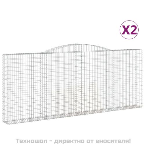 Габионни кошници арка 2 бр 400x30x160/180 см поцинковано желязо