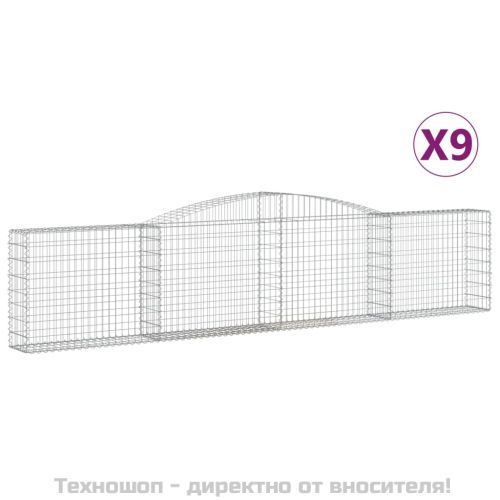Габионни кошници арка 9 бр 400x30x80/100 см поцинковано желязо