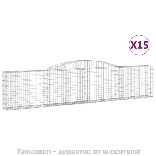 Габионни кошници арка 15 бр 400x30x80/100 см поцинковано желязо