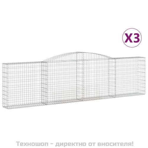 Габионни кошници арка 3 бр 400x30x100/120 см поцинковано желязо