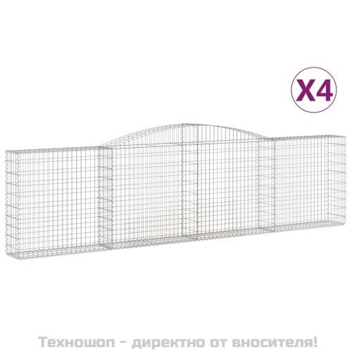 Габионни кошници арка 4 бр 400x30x100/120 см поцинковано желязо
