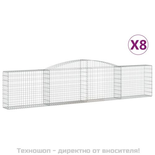 Габионни кошници арка 8 бр 400x30x80/100 см поцинковано желязо
