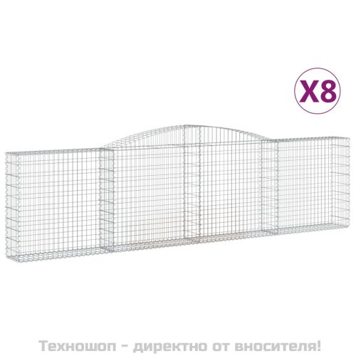 Габионни кошници арка 8 бр 400x30x100/120 см поцинковано желязо