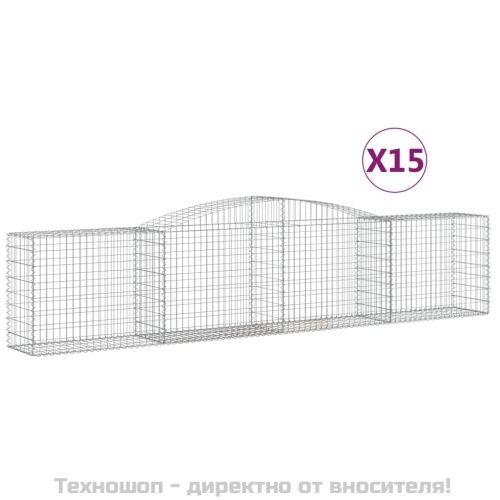 Габионни кошници арка 15 бр 400x50x80/100 см поцинковано желязо