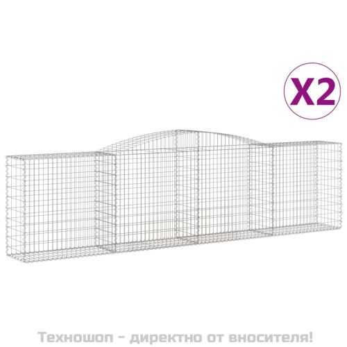 Габионни кошници арка 2 бр 400x50x100/120 см поцинковано желязо