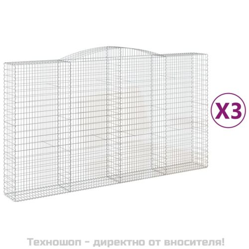 Габионни кошници арка 3 бр 400x50x220/240 см поцинковано желязо