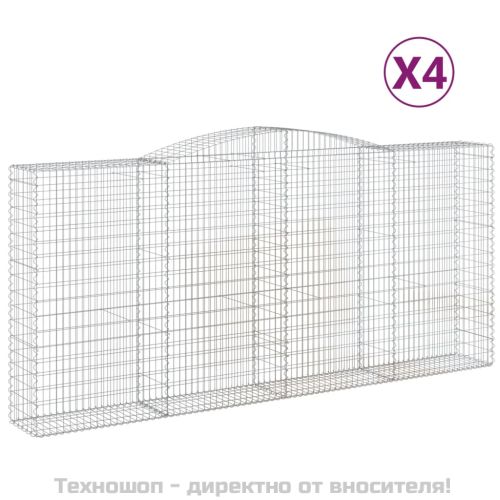 Габионни кошници арка 4 бр 400x50x180/200 см поцинковано желязо