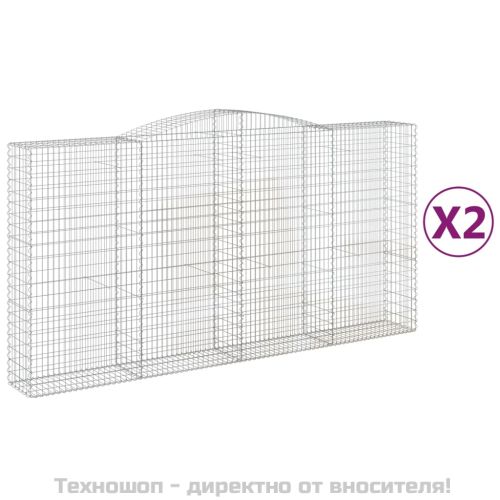 Габионни кошници арка 2 бр 400x50x200/220 см поцинковано желязо