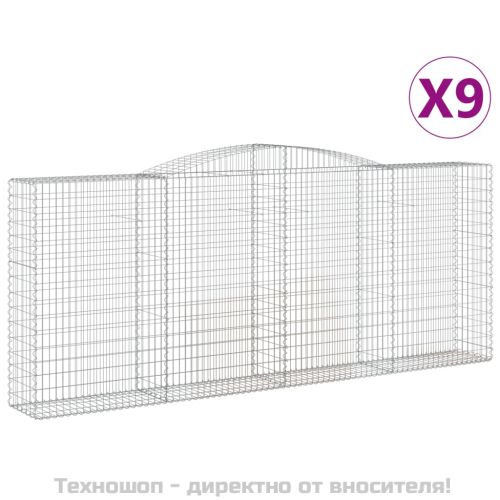 Габионни кошници арка 9 бр 400x50x160/180 см поцинковано желязо