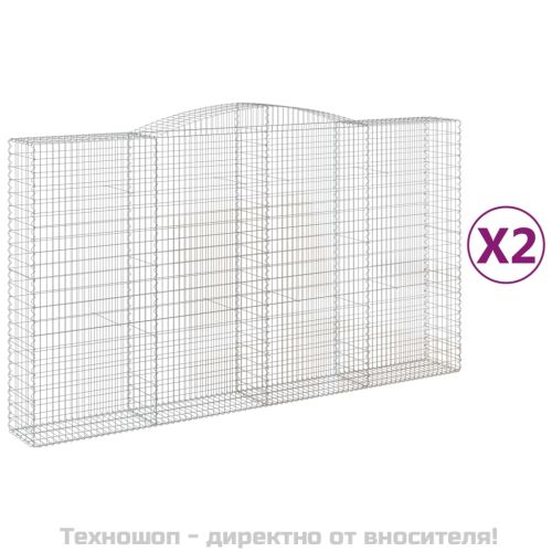 Габионни кошници арка 2 бр 400x50x220/240 см поцинковано желязо
