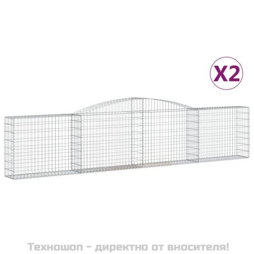 Габионни кошници арка 2 бр 400x30x80/100 см поцинковано желязо