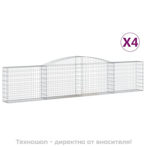 Габионни кошници арка 4 бр 400x30x80/100 см поцинковано желязо