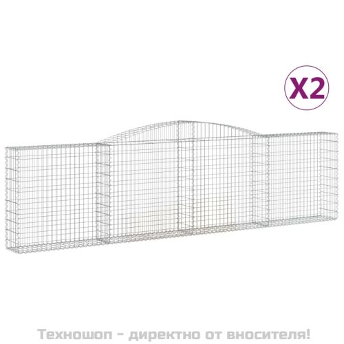 Габионни кошници арка 2 бр 400x30x100/120 см поцинковано желязо