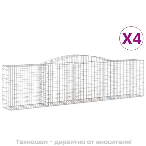 Габионни кошници арка 4 бр 400x50x100/120 см поцинковано желязо