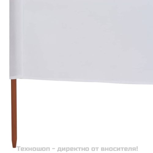 Параван против вятър от 5 панела текстил 600x160 см пясъчнобял