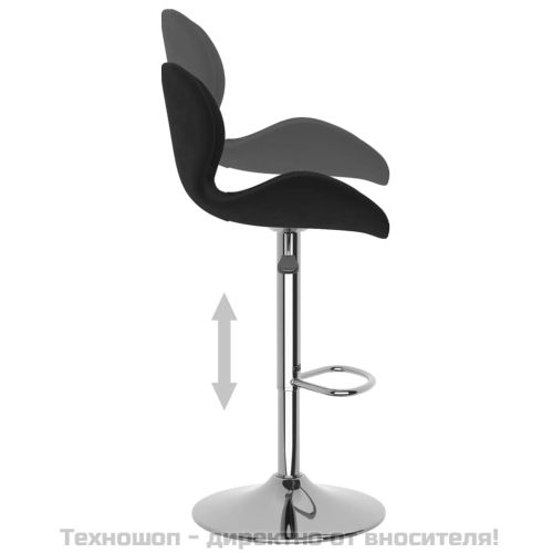 Бар табуретки, 2 бр, черни, кадифе
