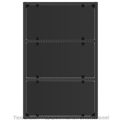 Градински лаундж комплект с възглавници 4 части черен полиратан