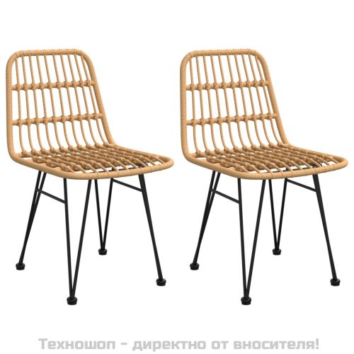 Градински столове, 2 бр, 48x62x84 см, PE ратан