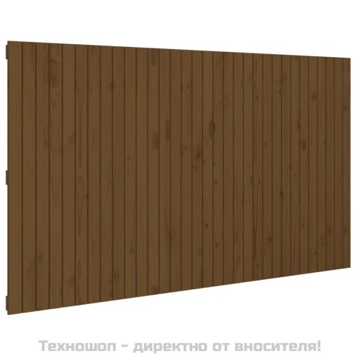 Стенна табла за спалня, меденокафява, 204x3x110 см, бор масив