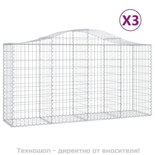 Габионни кошници арка 3 бр 200x50x100/120 см поцинковано желязо