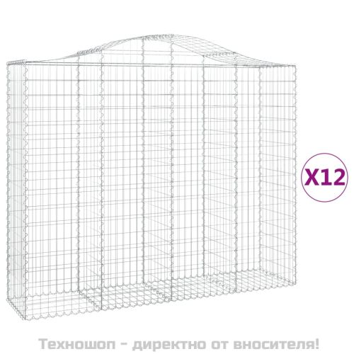 Габионни кошници арка 12 бр 200x50x160/180см поцинковано желязо