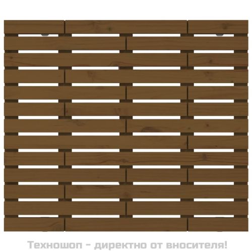 Стенна табла за спалня, меденокафява, 126x3x91,5 см, бор масив