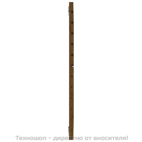 Стенна табла за спалня, меденокафява, 126x3x91,5 см, бор масив