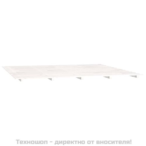 Рамка за легло, бяла, 200x200 см, бор масив