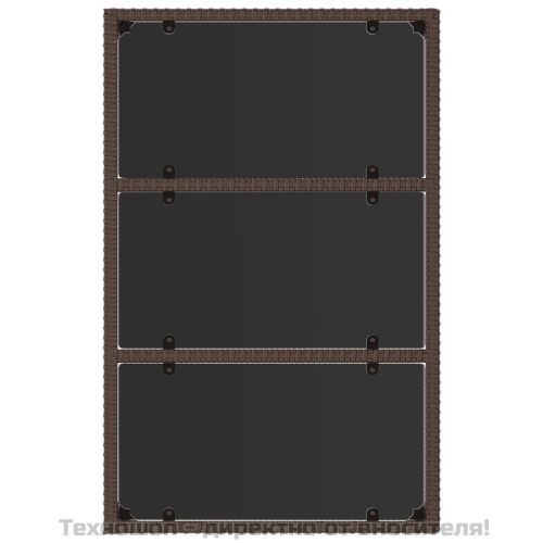 Градински комплект с възглавници, 4 части, кафяв, полиратан