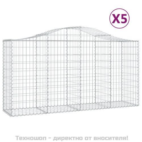 Габионни кошници арка 5 бр 200x50x100/120 см поцинковано желязо