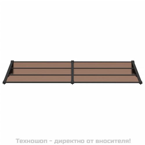 Навес за врата, черен, 239x90 см, поликарбонат