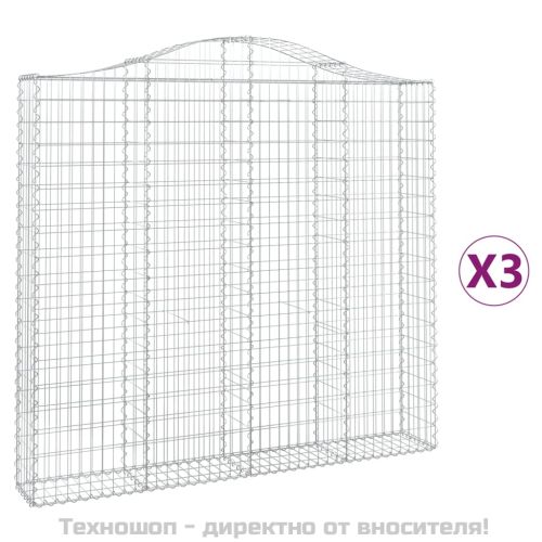 Габионни кошници арка 3 бр 200x30x180/200 см поцинковано желязо