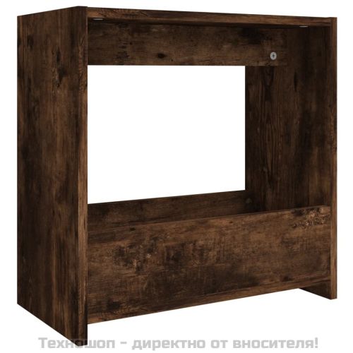 Странична маса, опушен дъб, 50x26x50 см, инженерно дърво