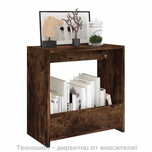 Странична маса, опушен дъб, 50x26x50 см, инженерно дърво