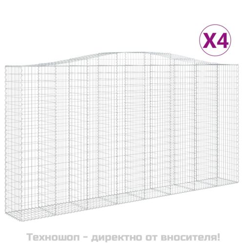 Габионни кошници арка 4 бр 400x50x200/220 см поцинковано желязо