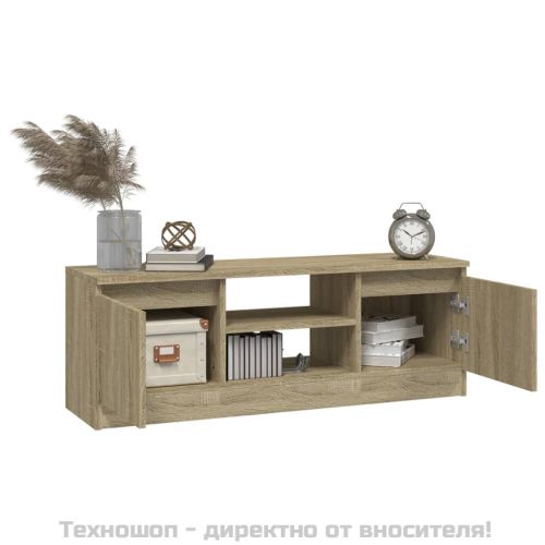 ТВ шкаф с врата, дъб сонома, 102x30x36 см
