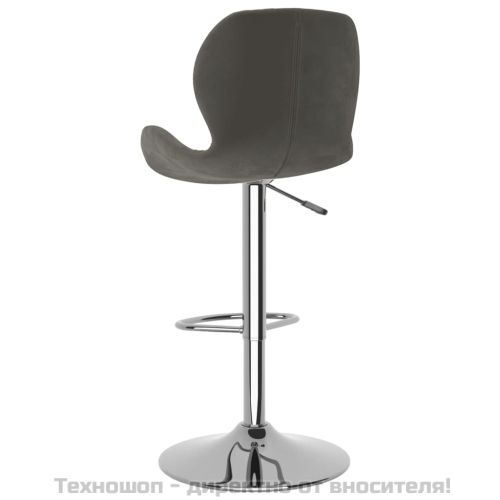 Бар табуретки, 2 бр, тъмносиви, кадифе